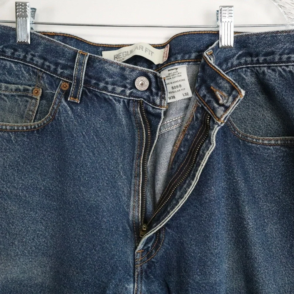 Vtg Levi's 505‎ Jeans Mens 38x32 Regular Fit 5-Pocket Cotton Denim Blue